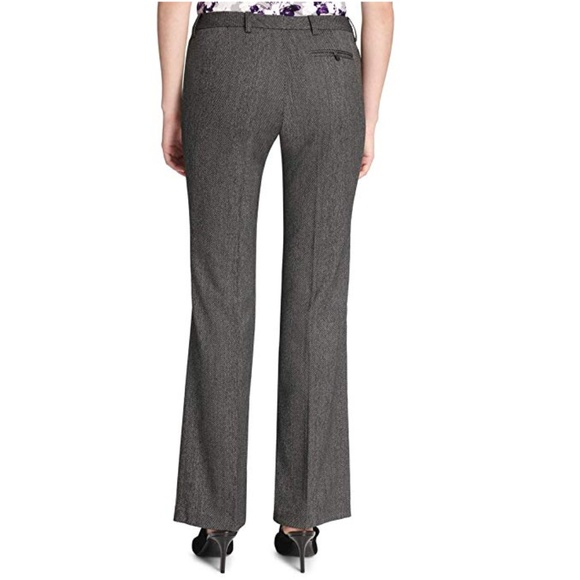 NWT Calvin Klein Herringbone Career Pants Petite - Picture 2 of 4